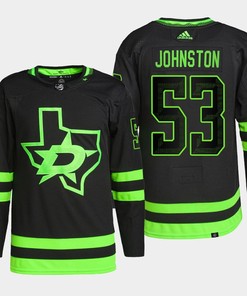 Wyatt Johnston 53 Dallas Stars Black Jersey Alternate