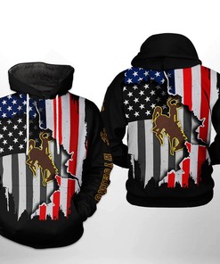 Wyoming Cowboys NCAA US Flag 3D Printed Hoodie/Zipper Hoodie Style 2