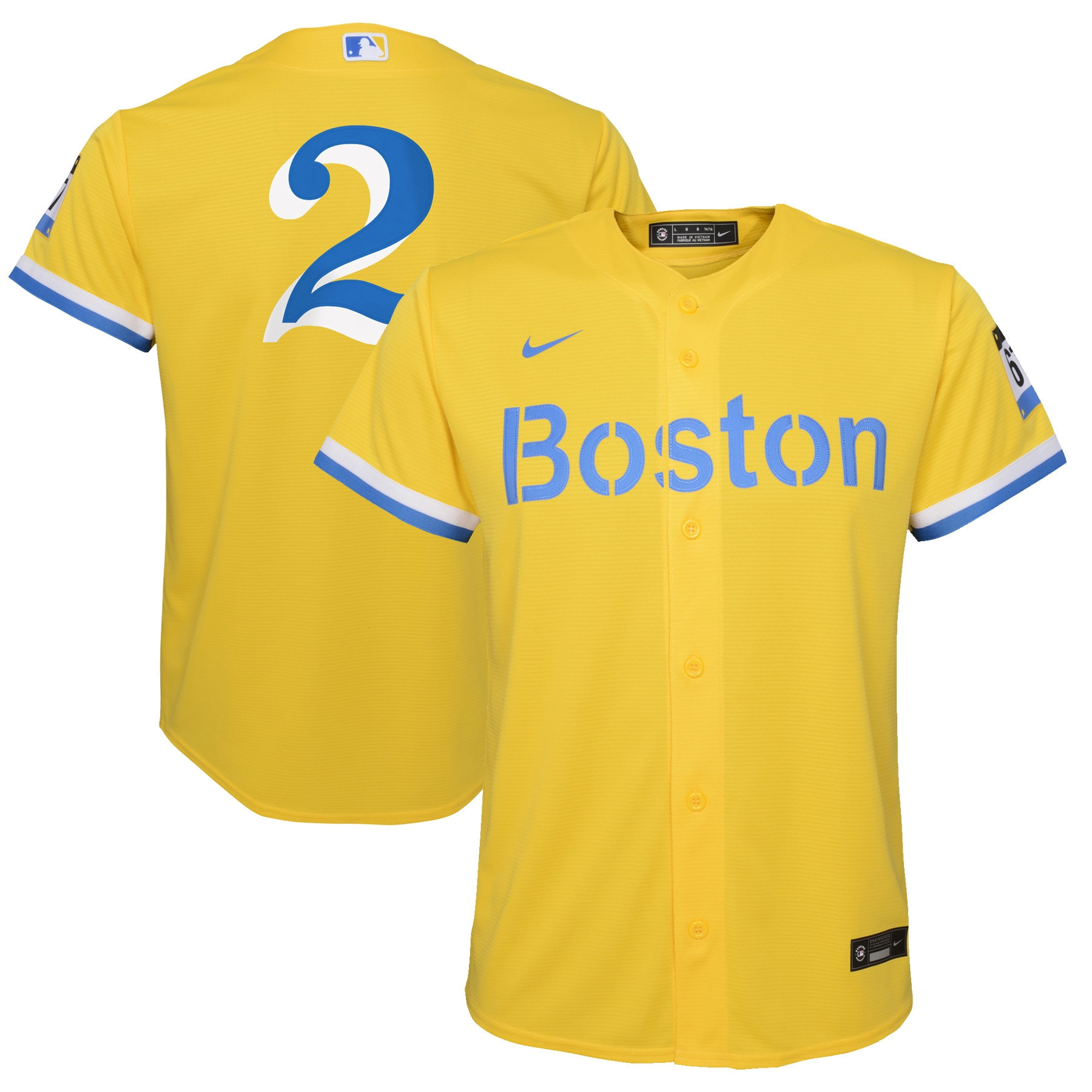 Xander Bogaerts Boston Red Sox 2021 City Connect Replica Player Jersey - Gold/light Blue Mlb