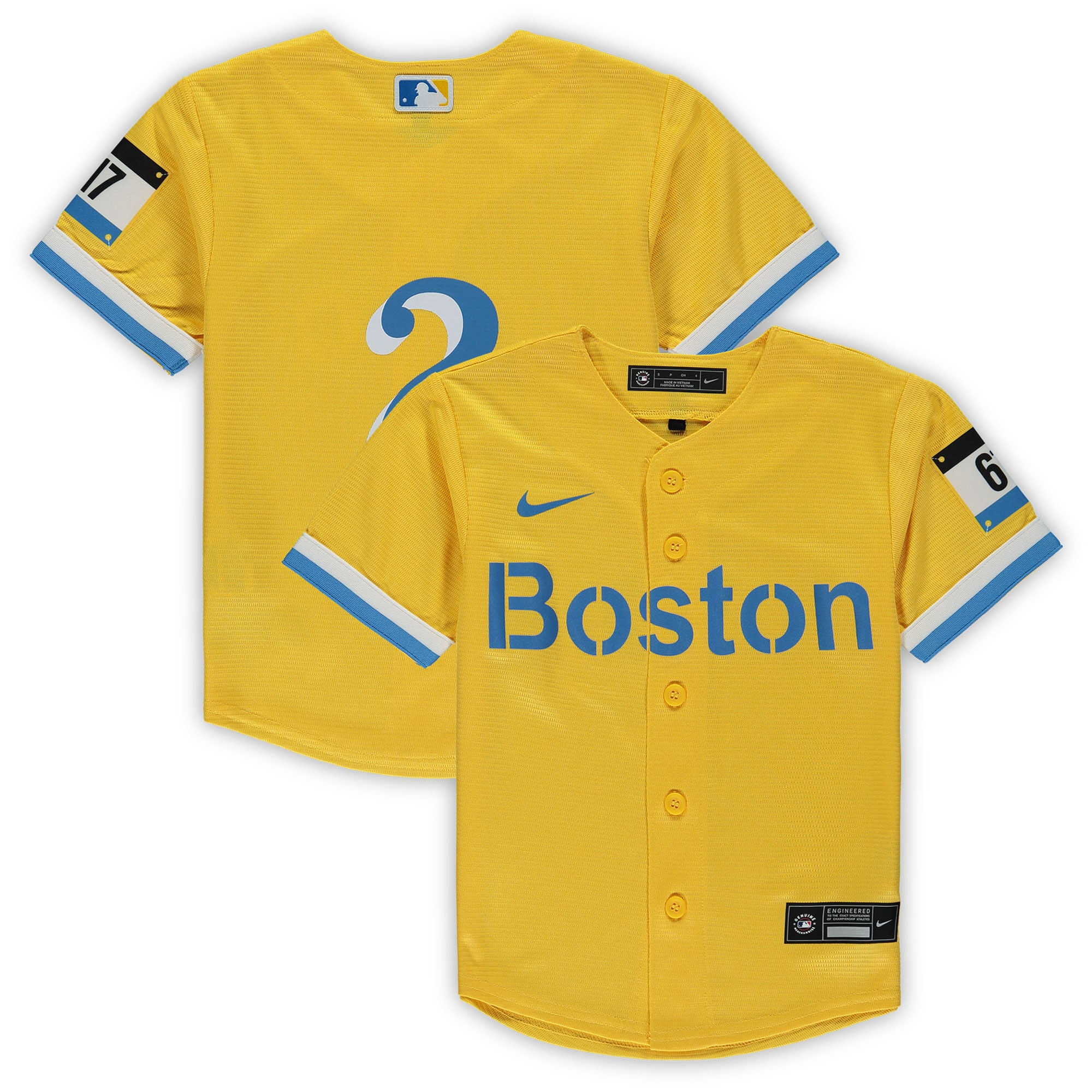 Xander Bogaerts Boston Red Sox Preschool City Connect Script Replica Jersey - Gold Mlb