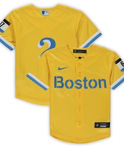 Xander Bogaerts Boston Red Sox Preschool City Connect Script Replica Jersey - Gold Mlb