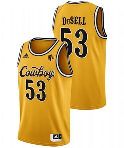 Xavier DuSell 53 Wyoming Cowboys 2022 College Basketball Men Jersey - Gold
