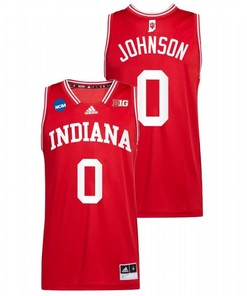 Xavier Johnson 0 Indiana Hoosiers 2022 March Madness Basketball Men Jersey - Red
