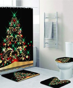 Xmas Snowman Shower Curtain for a Festive Christmas Bathroom Decor 