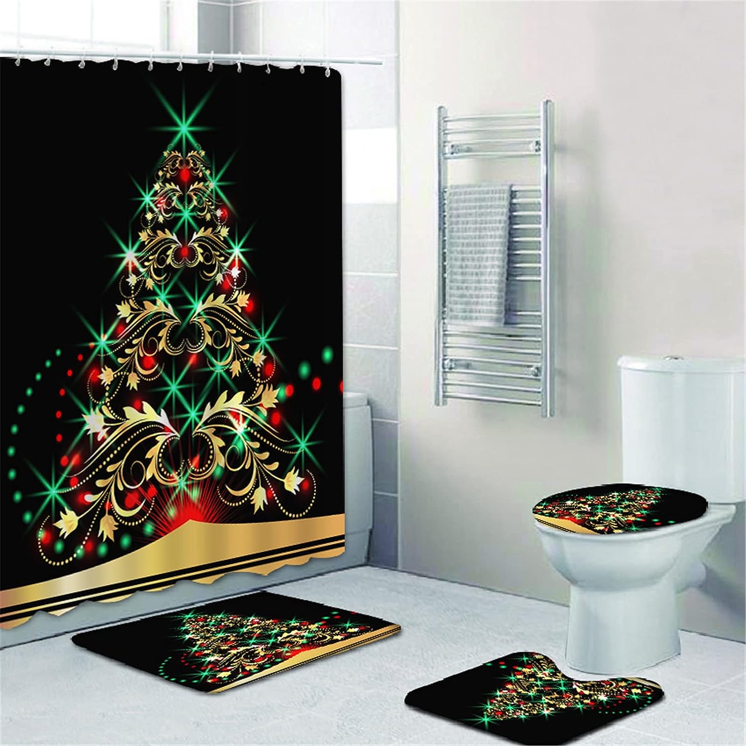 Xmas Snowman Shower Curtain for a Festive Christmas Bathroom Decor