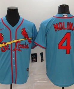 Yadier Molina #4 St Louis Cardinals 2020 Mlb Blue Jersey