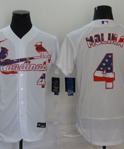 Yadier Molina #4 St Louis Cardinals 2020 Mlb White Us Flag Jersey