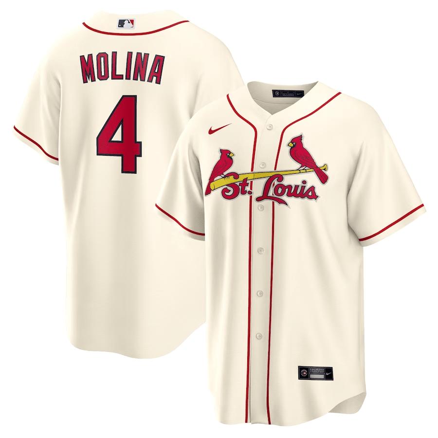 Yadier Molina 4 St. Louis Cardinals Alternate Men Jersey - Cream