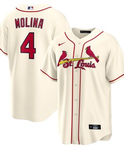Yadier Molina St Louis Cardinals Alternate Replica Player Name Jersey Cream Mlb