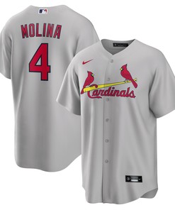 Yadier Molina St Louis Cardinals Road Replica Player Name Jersey Gray Mlb