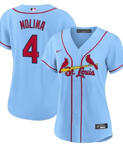 Yadier Molina St Louis Cardinals Womens Alternate Replica Player Jersey Light Blue Mlb