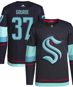 Yanni Gourde Seattle Kraken Adidas Home Authentic Primegreen Player Jersey - Navy Nhl