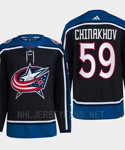 Yegor Chinakhov 59 Reverse Retro 2.0 2022 Columbus Blue Jackets Navy Jersey Primegreen