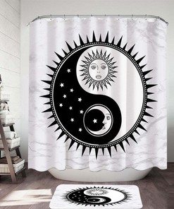 Yin and Yang Sun and Moon Shower Curtain for Home Bathroom Decor