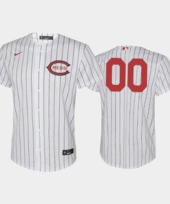 Youth 2022-23 Field of Dreams 00 Custom Cincinnati Reds White Jersey