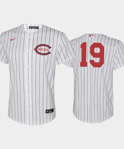 Youth 2022-23 Field of Dreams 19 Joey Votto Cincinnati Reds White Jersey