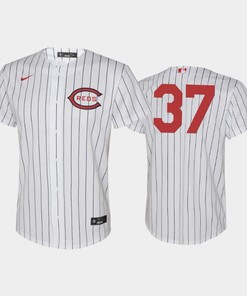Youth 2022-23 Field of Dreams 37 Tyler Stephenson Cincinnati Reds White Jersey