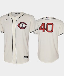 Youth 2022-23 Field of Dreams 40 Willson Contreras Chicago Cubs Cream Jersey