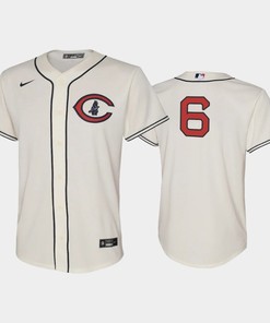 Youth 2022-23 Field of Dreams 6 Zach McKinstry Chicago Cubs Cream Jersey