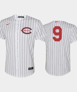 Youth 2022-23 Field of Dreams 9 Mike Moustakas Cincinnati Reds White Jersey