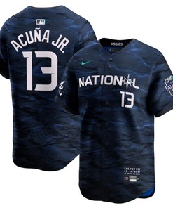 Youth Atlanta Braves #13 Ronald Acuna Jr Royal 2023 All Star Stitched Baseball Jersey