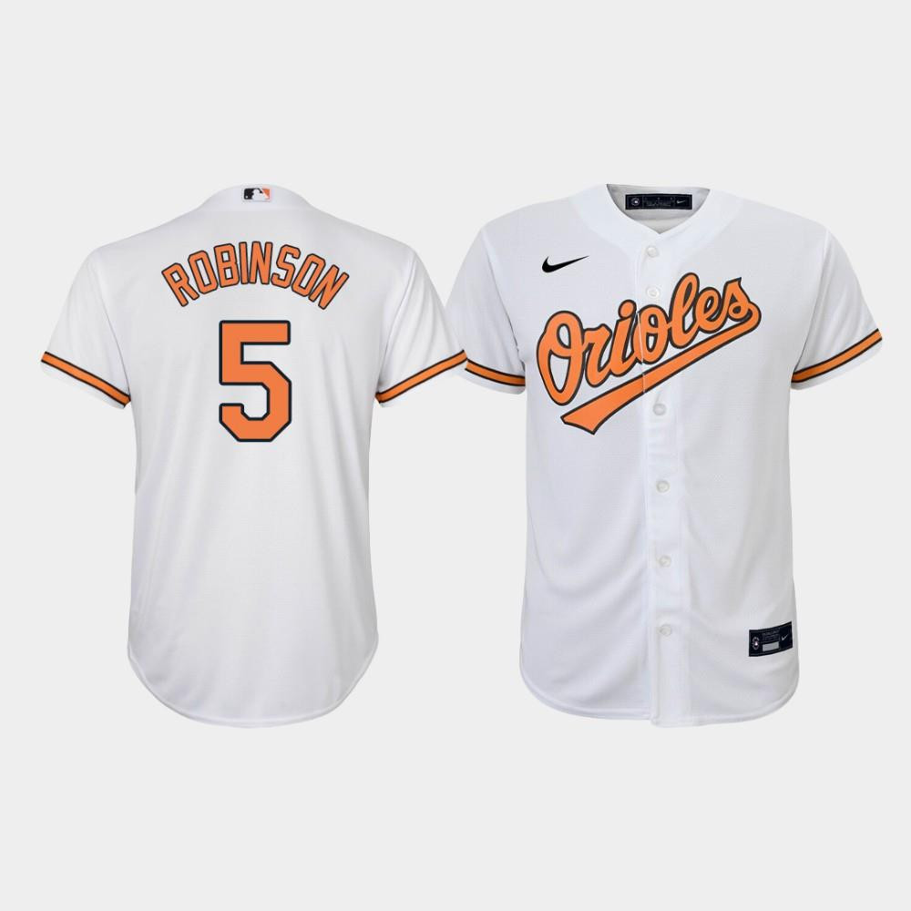 Youth Baltimore Orioles Brooks Robinson 5 White Home Jersey