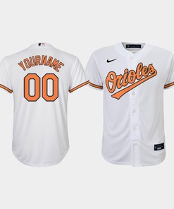 Youth Baltimore Orioles Custom 00 White Home Jersey