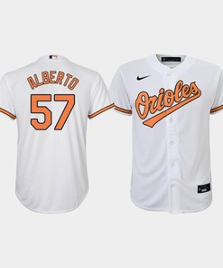 Youth Baltimore Orioles Hanser Alberto 57 White Home Jersey MLB Jersey