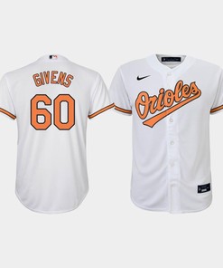 Youth Baltimore Orioles Jersey Mychal Givens 60 White Home Jersey