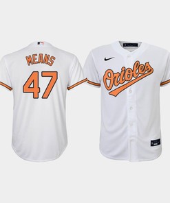 Youth Baltimore Orioles John Means 47 White Home Jersey