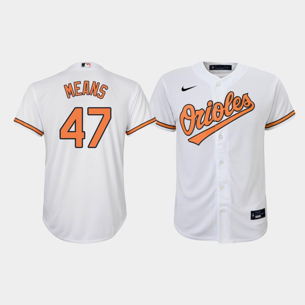 Youth Baltimore Orioles John Means 47 White Home Jersey