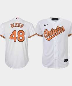 Youth Baltimore Orioles Richard Bleier 48 White Home Jersey