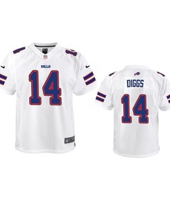 Youth Bills Stefon Diggs 14 White Game Jersey