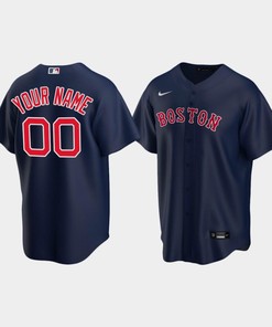 Youth Boston Red Sox 00 Custom Alternate Navy Jersey