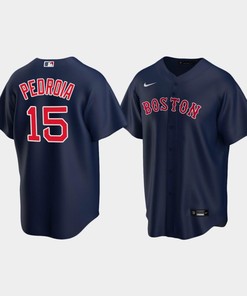 Youth Boston Red Sox 15 Dustin Pedroia Alternate Navy Jersey