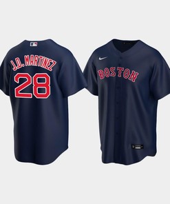 Youth Boston Red Sox 28 J.D. Martinez Alternate Navy Jersey