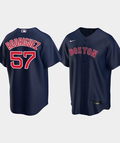 Youth Boston Red Sox 57 Eduardo Rodriguez Alternate Navy Jersey