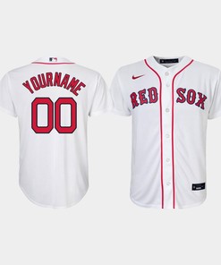 Youth Boston Red Sox Custom 00 White Home Jersey
