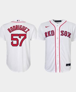 Youth Boston Red Sox Eduardo Rodriguez 57 White Home Jersey