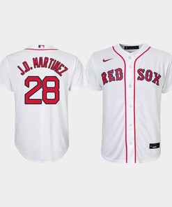 Youth Boston Red Sox J.D. Martinez 28 White Home Jersey