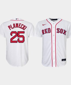Youth Boston Red Sox Kevin Plawecki 25 White Home Jersey