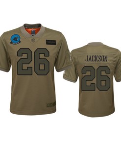 Youth Carolina Panthers Donte Jackson Camo 2019 Salute To Service Game Jersey