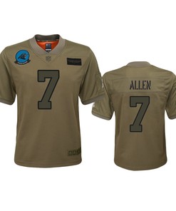Youth Carolina Panthers Kyle Allen Camo 2019 Salute To Service Game Jersey