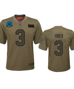 Youth Carolina Panthers Will Grier Camo 2019 Salute To Service Game Jersey