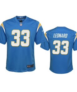 Youth Chargers Deane Leonard 33 Powder Blue Game Jersey