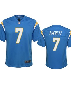 Youth Chargers Gerald Everett 7 Powder Blue Game Jersey