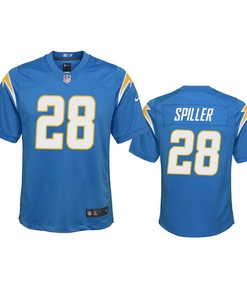 Youth Chargers Isaiah Spiller 28 Powder Blue Game Jersey
