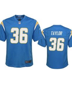 Youth Chargers Ja'Sir Taylor 36 Powder Blue Game Jersey