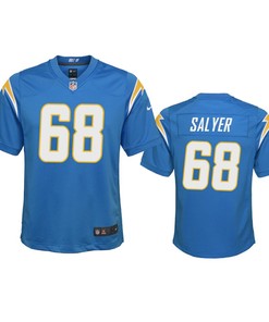 Youth Chargers Jamaree Salyer 68 Powder Blue Game Jersey
