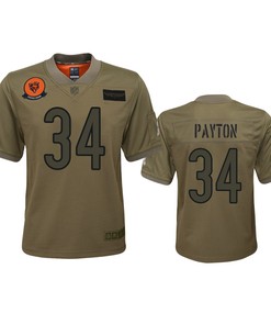 Youth Chicago Bears Walter Payton Camo 2019 Salute To Service Game Jersey